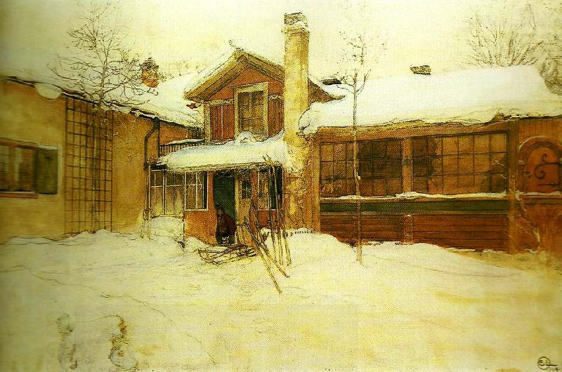 Carl Larsson min stuga pa landet i vinterskrud China oil painting art